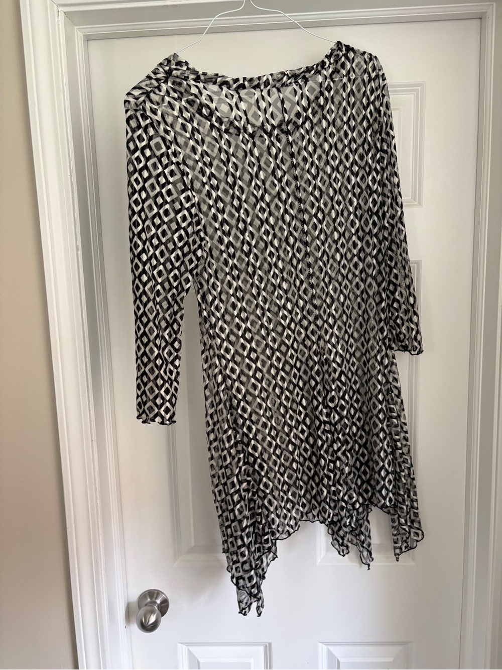 Ronnie Salloway Flowy Asymmetrical Tunic Top Women’s Large - Picture 4 of 4